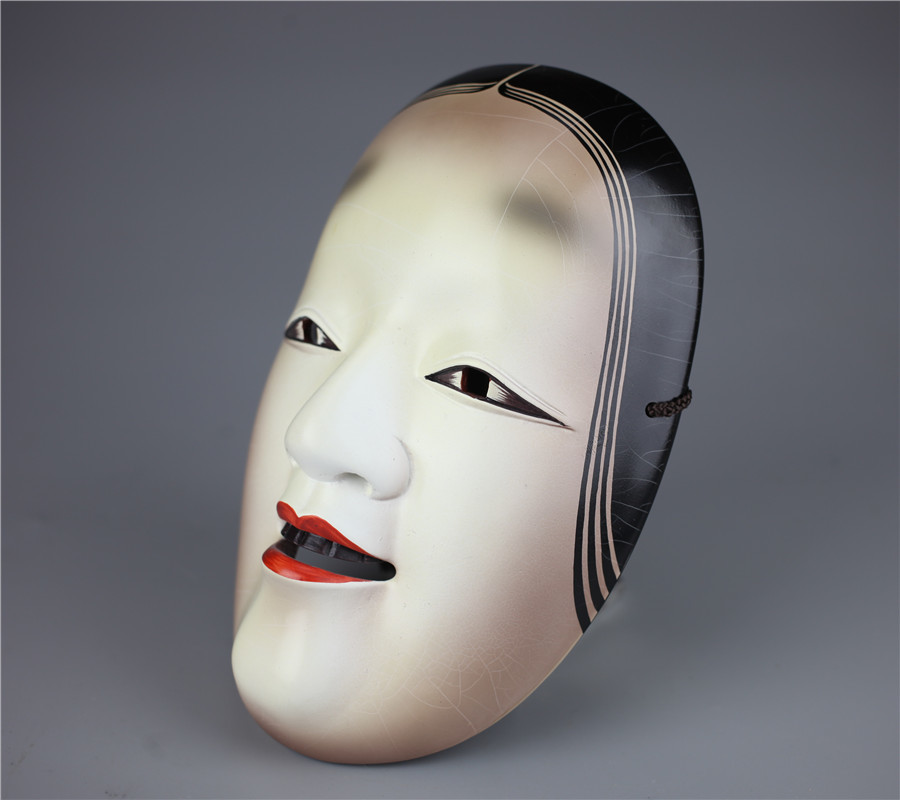 M1045 人間国宝 長澤氏春 『小面』 能面 磁器製能面 能楽 銘有／鑑定 