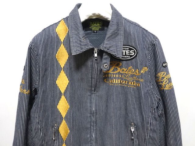 グ*ー様 BATES ベイツ ヒッコリーデニムジャケット ライダースジャケット BATES HICKORY DENIM RIDERS JACKET M size / ベイツ ヒッコリーデニム