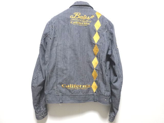 グ*ー様 BATES ベイツ ヒッコリーデニムジャケット ライダースジャケット BATES HICKORY DENIM RIDERS JACKET M size / ベイツ ヒッコリーデニム
