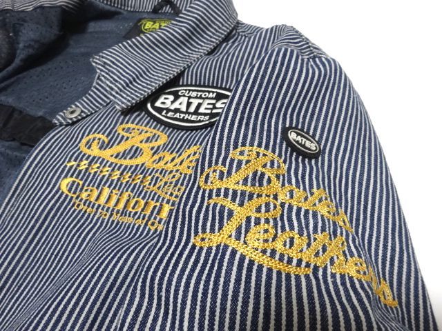 グ*ー様 BATES ベイツ ヒッコリーデニムジャケット ライダースジャケット BATES HICKORY DENIM RIDERS JACKET M size / ベイツ ヒッコリーデニム