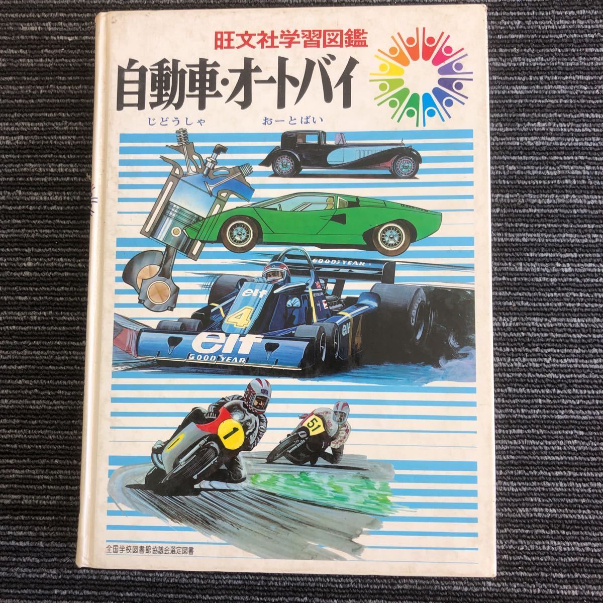 k【a14】☆昭和レトロ☆ 旺文社学習図鑑 自動車・オートバイ 1976年