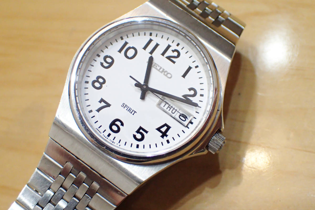 レア/ SEIKO/セイコー スピリット 7N43-7B70 フルアラビア数字/鉄道 