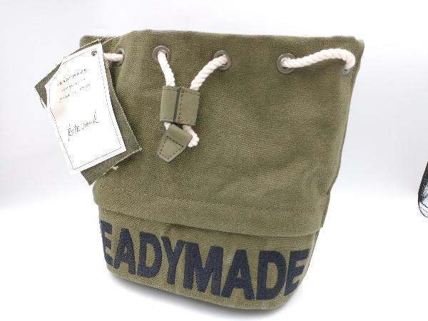 メンズ READYMADE／カーキ ロープサック 巾着