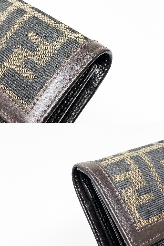未使用品 フェンディ ズッカ柄 三つ折り財布 コンパクトウォレット  