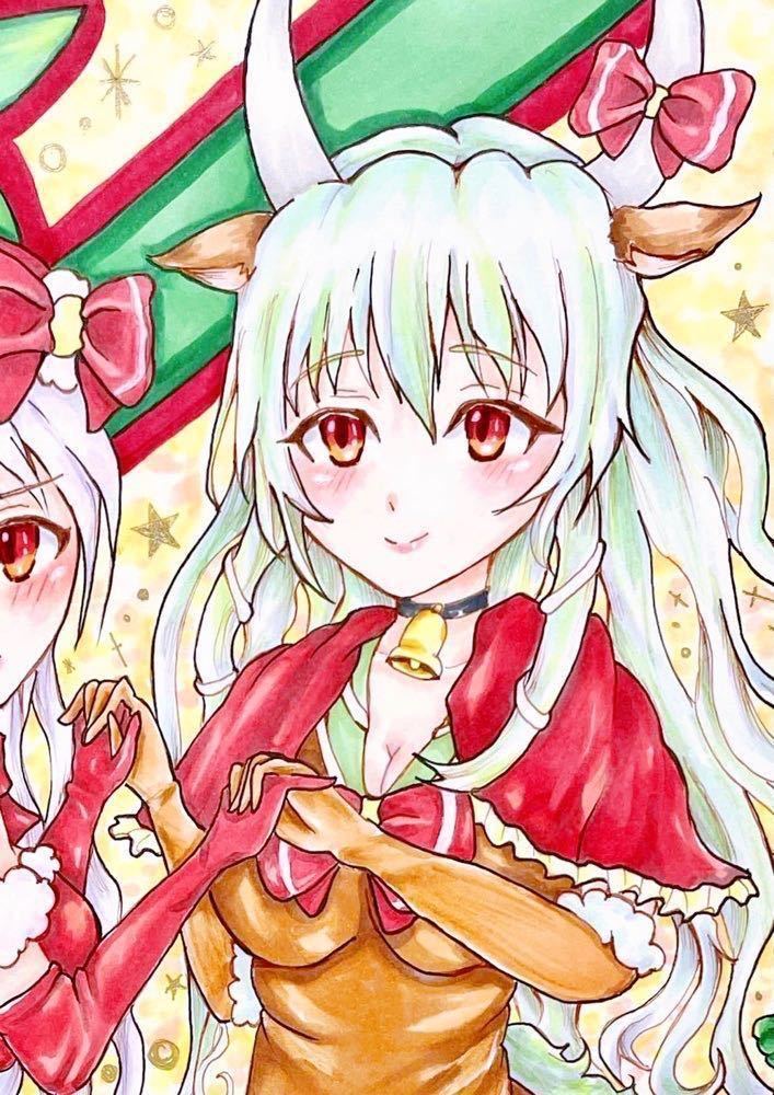 藤原妹紅 上白沢慧音 東方project クリスマス サンタとトナカイコスプレ 同人カラー手描きイラスト ワーハクタク 手描きイラスト 売買されたオークション情報 Yahooの商品情報をアーカイブ公開 オークファン Aucfan Com