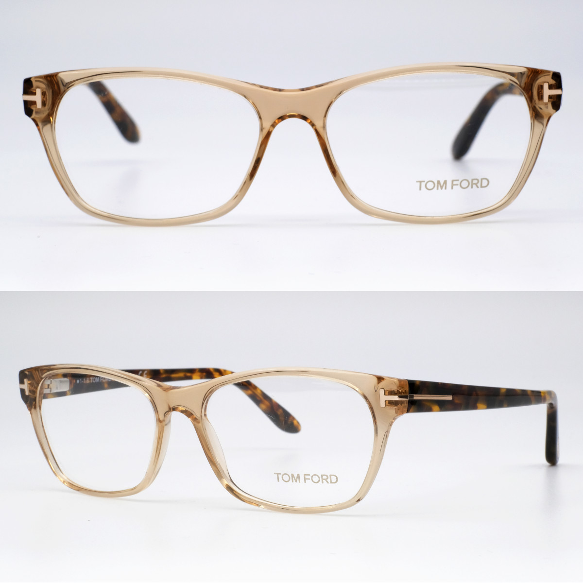 ★新品本物！希少カラー TOMFORD TF5405 045 クリアブラウン/ハバナ バイカラー ウェリントン トムフォード ロンハーマン メガネ LEON トムフォード TOM 052 Square Havana TF5405-Fをお選び頂きました