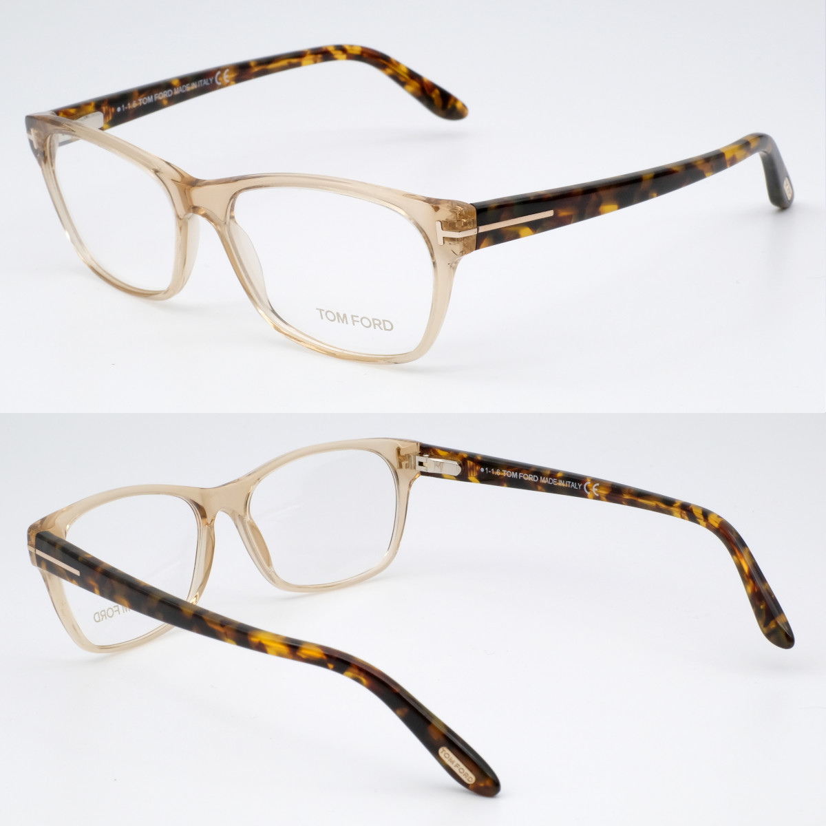 ★新品本物！希少カラー TOMFORD TF5405 045 クリアブラウン/ハバナ バイカラー ウェリントン トムフォード ロンハーマン メガネ LEON トムフォード TOM 052 Square Havana TF5405-Fをお選び頂きました