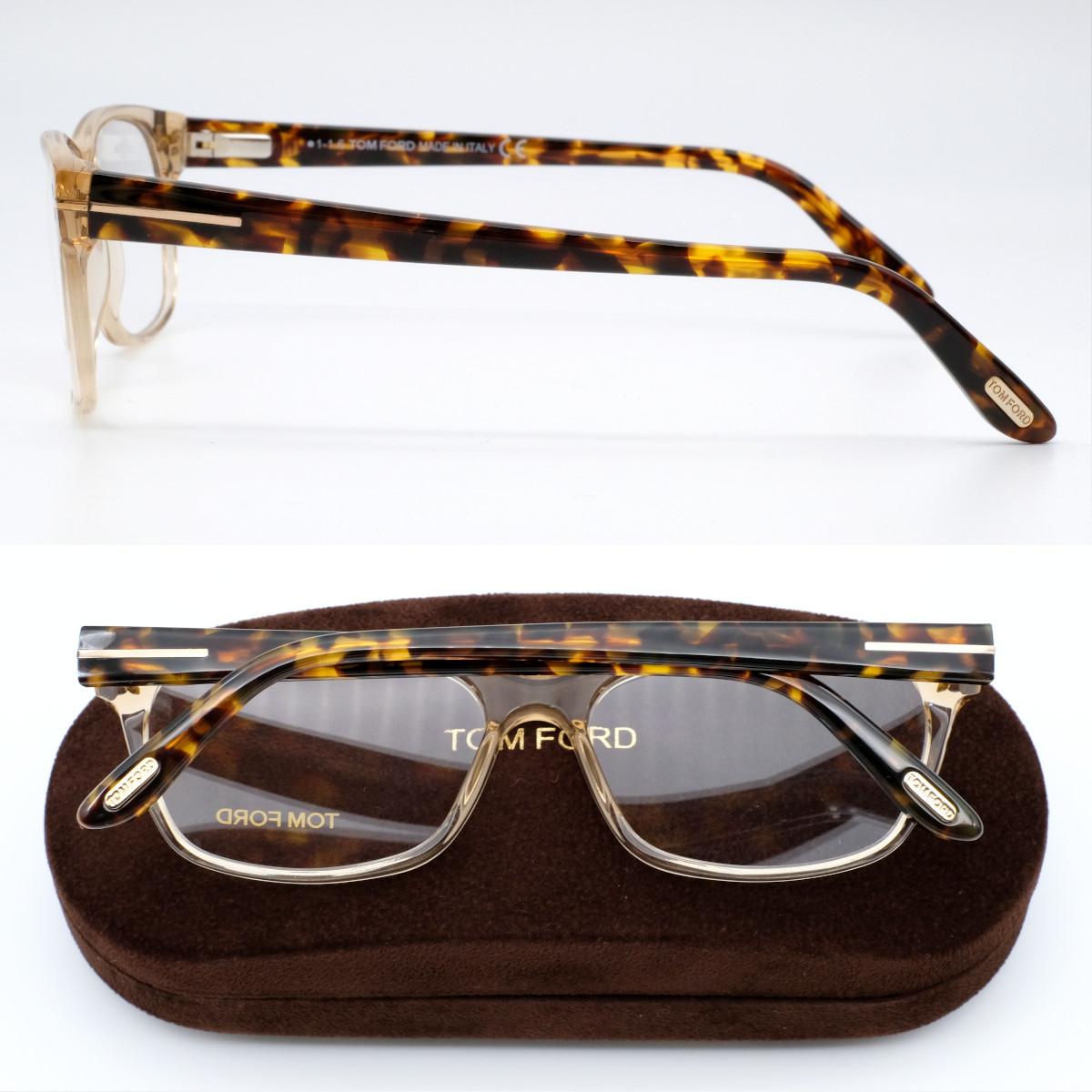 ★新品本物！希少カラー TOMFORD TF5405 045 クリアブラウン/ハバナ バイカラー ウェリントン トムフォード ロンハーマン メガネ LEON トムフォード TOM 052 Square Havana TF5405-Fをお選び頂きました