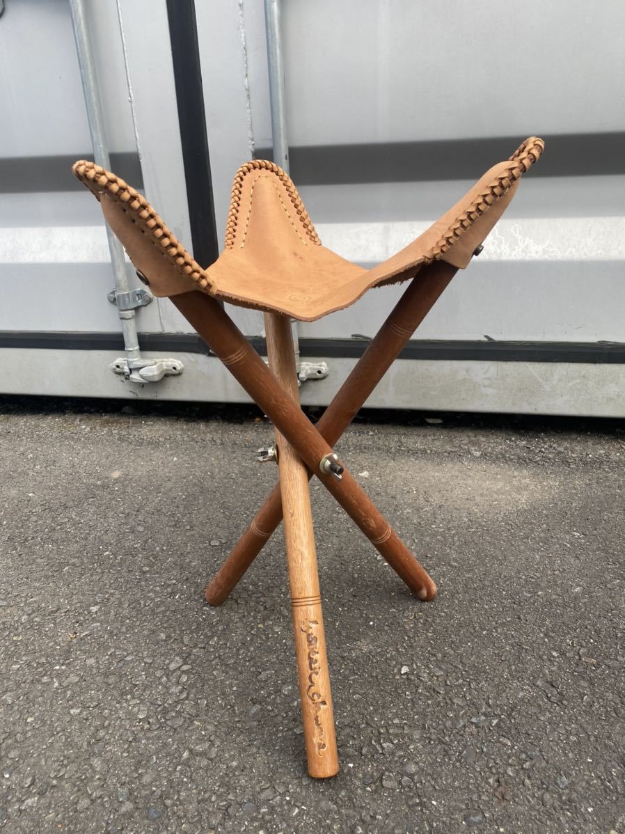 ③希少☆ヒステリックミニ ハンティングチェア レザー×木製 スツール
