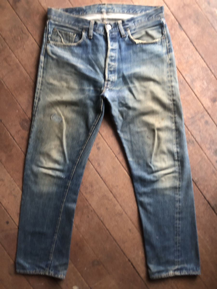 70s LEVIS 501 66前期 サークルRタブ リペア済み 色落ち抜群 