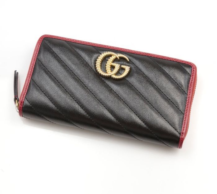 新品未使用！GUCCI ggマーモント☆キルティングレザー ラウンドジップ 