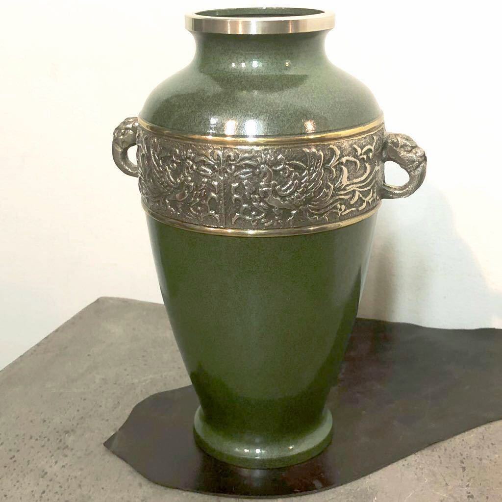 瑞峰堂 花瓶 鋳銅製 青銅 高岡銅器 花瓶 高岡銅器 峰雲 | 花器 銅製