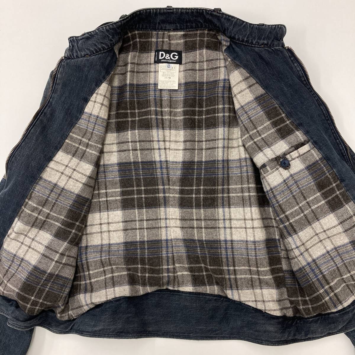 D&G ヴィンテージ加工 デニム シングルライダース デニムジャケット