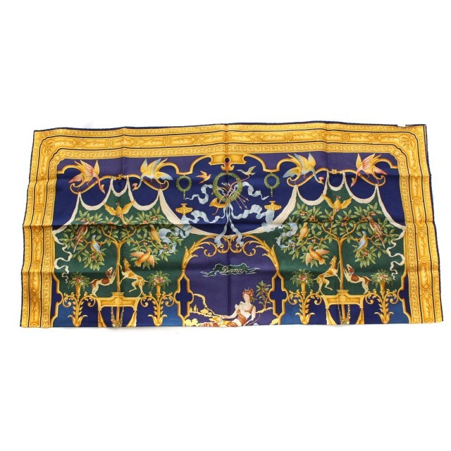 GUCCI ダイアナ Diana スカーフ シルク ゴールドxブラウン GUCCI