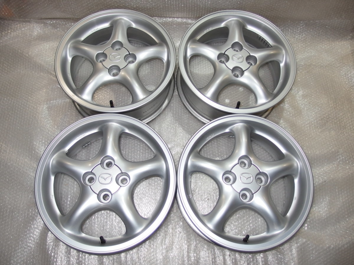 マツダNBロードスターRS前期純正15インチアルミホイールのみ4本 15x6j+