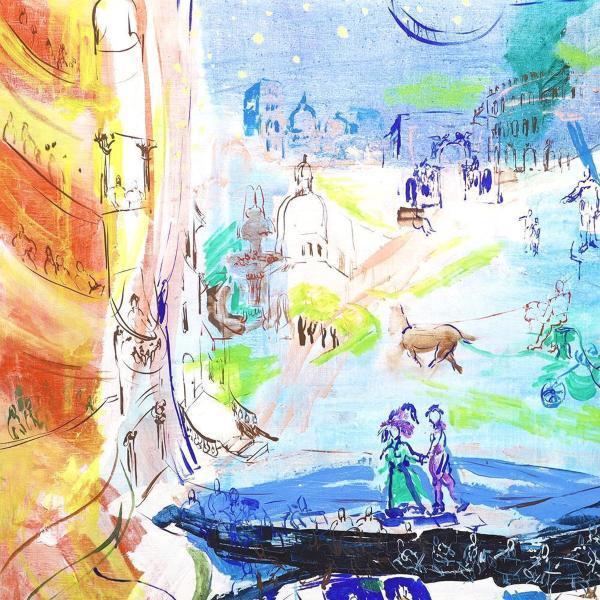 真作】【WISH】江花道子 油彩 50号大 大作 1985年作 〇在イタリア画家