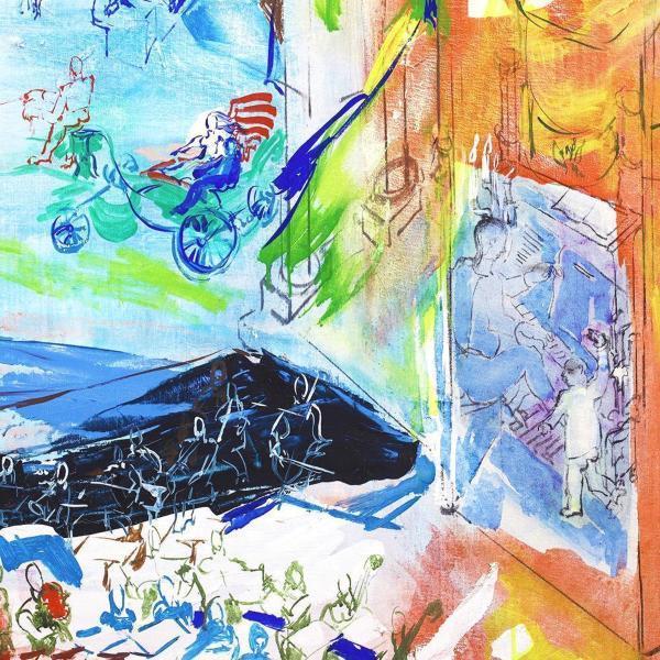 真作】【WISH】江花道子 油彩 50号大 大作 1985年作 〇在イタリア画家