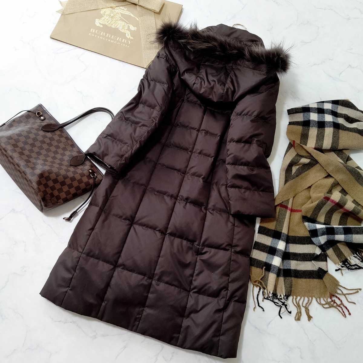 ☆新品同様☆ BURBERRY バーバリーロンドン ダウンコート ロング ノバ 