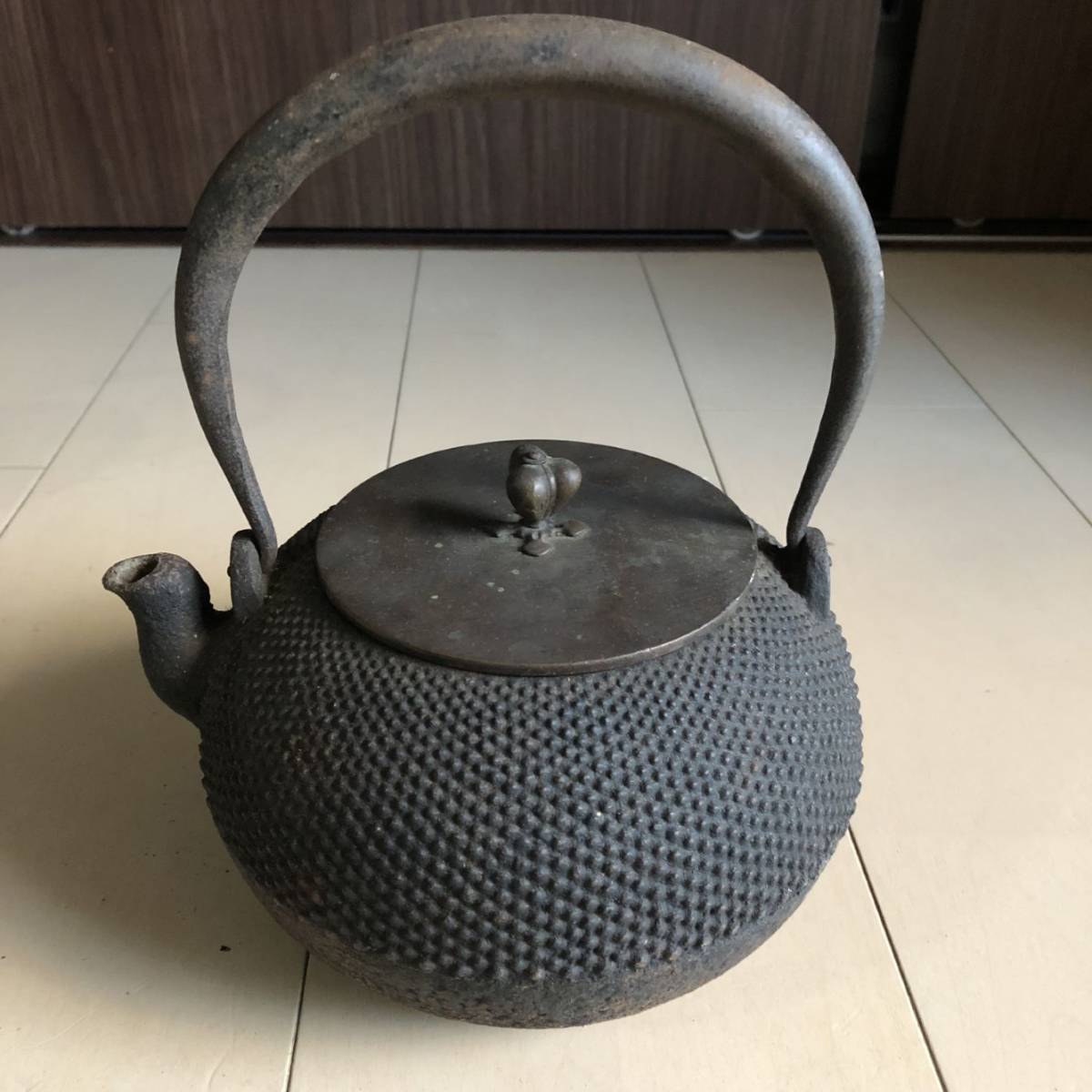 茶道具 龍文堂造？ 銅蓋 鉄瓶 ジャンク 鉄瓶 煎茶道具 銅蓋 2026年最新
