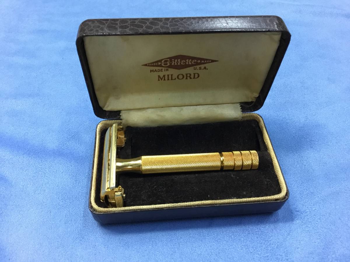 Gillette ARISTOCRAT ジレット 両刃カミソリ ゴールド 替刃付 GILLETTE