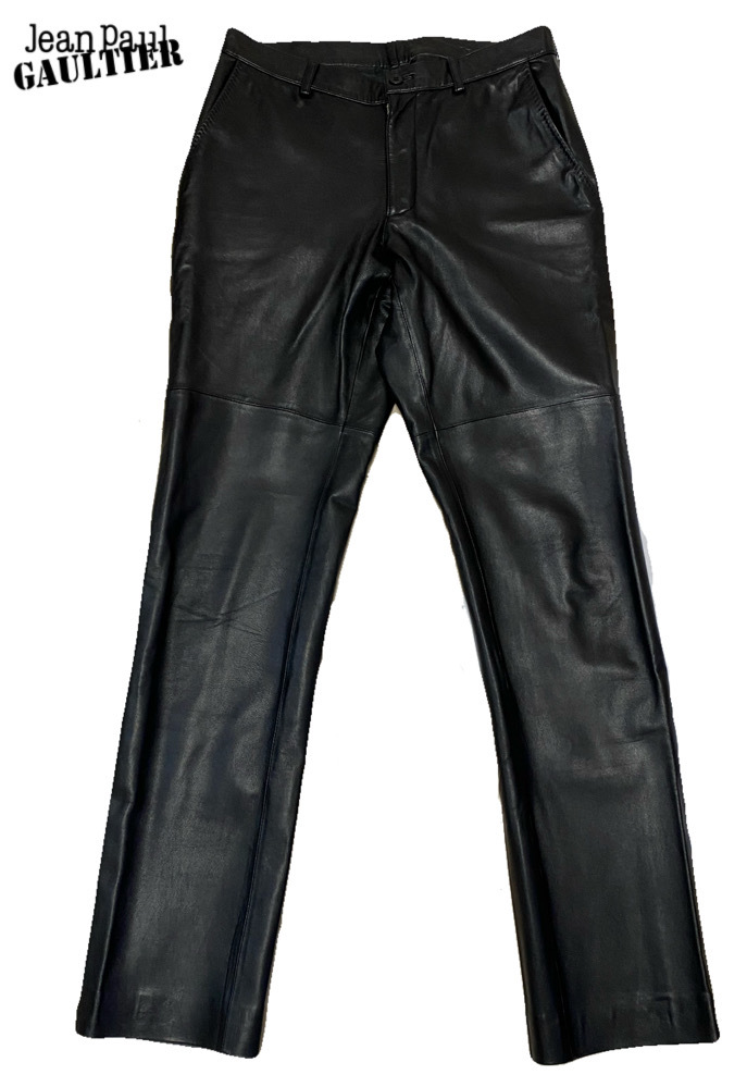 90s Jean Paul GAULTIER HOMME パンツ size48 希少 90s jean paul gaultier homme レザーパンツ leather pants