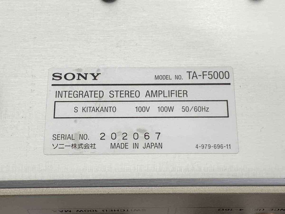 SONY TA-F5000＜動作確認済み＞ソニー プリメインアンプ □ TA-F5000