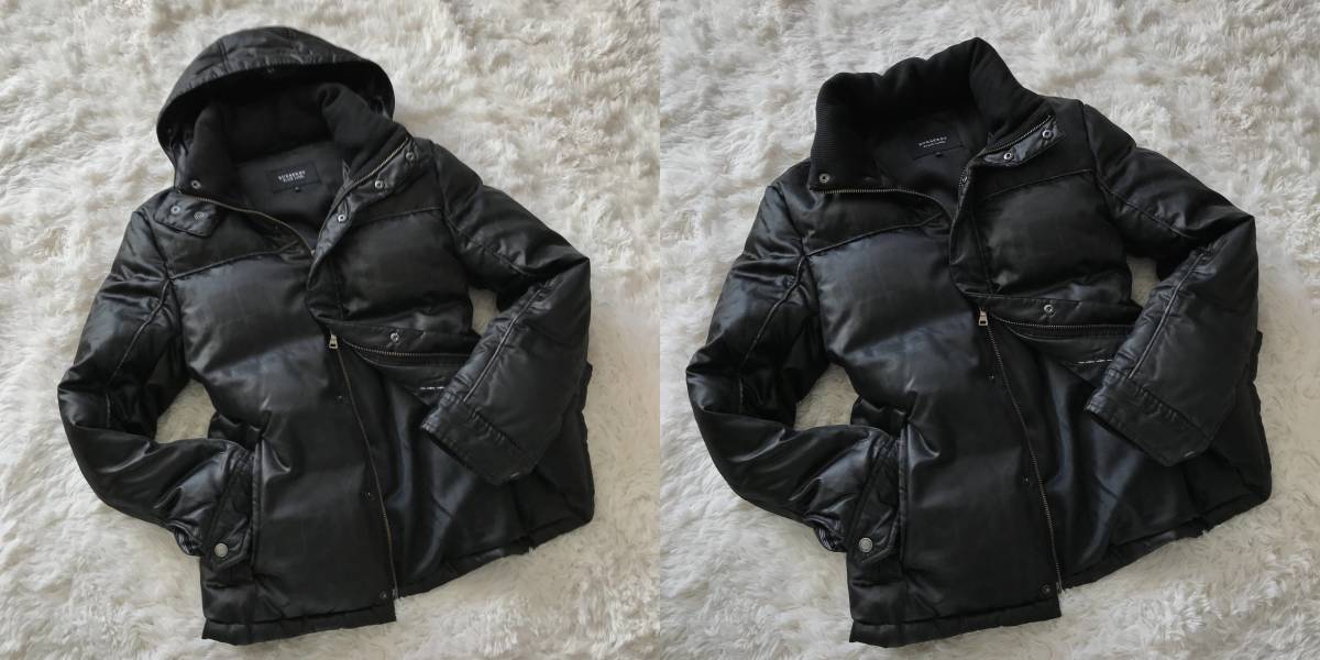 美品 バーバリーブラックレーベル 極暖 シャドーチェック ダウン 