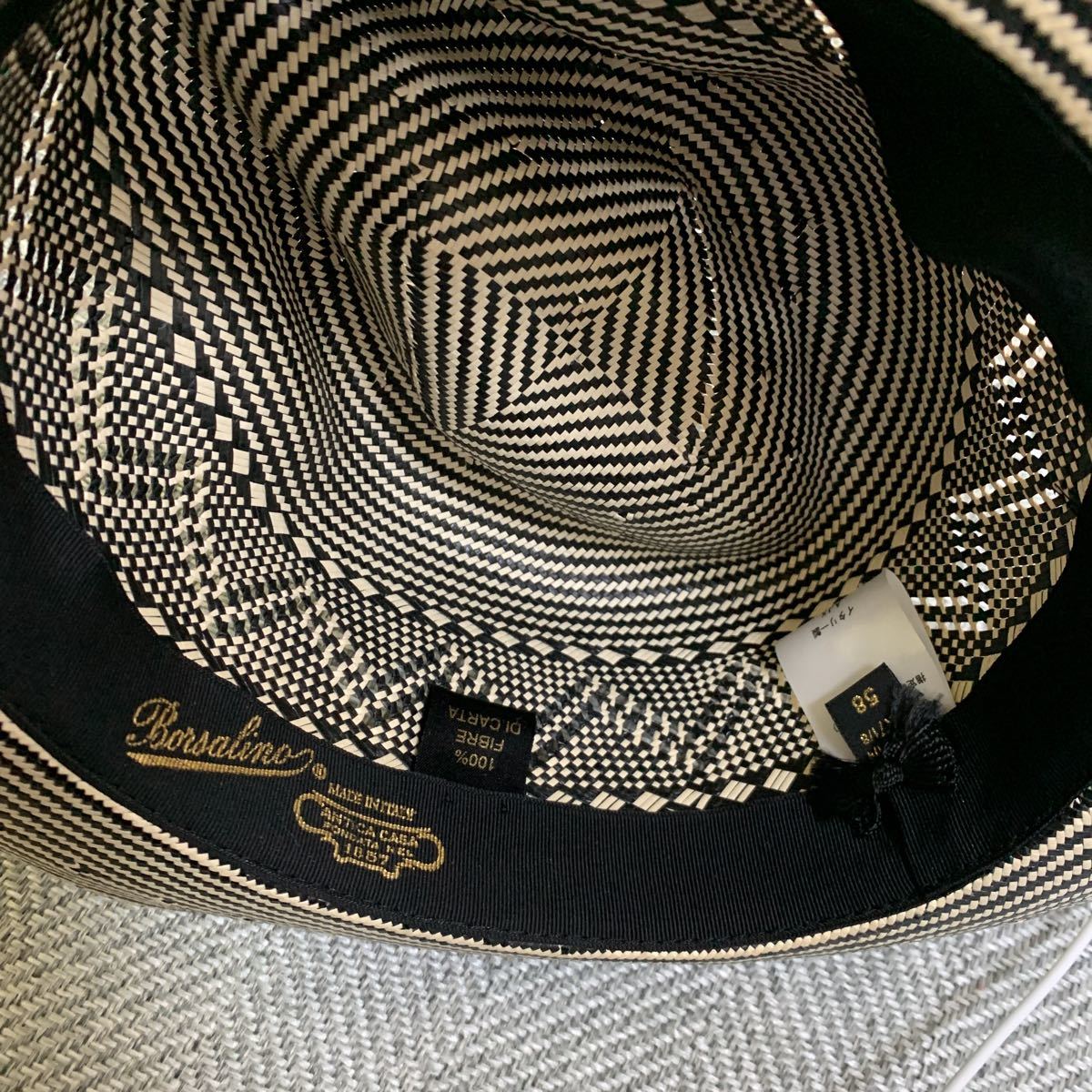 D435 Borsalino ボルサリーノ 中折れハット ツイード イタリア製 58