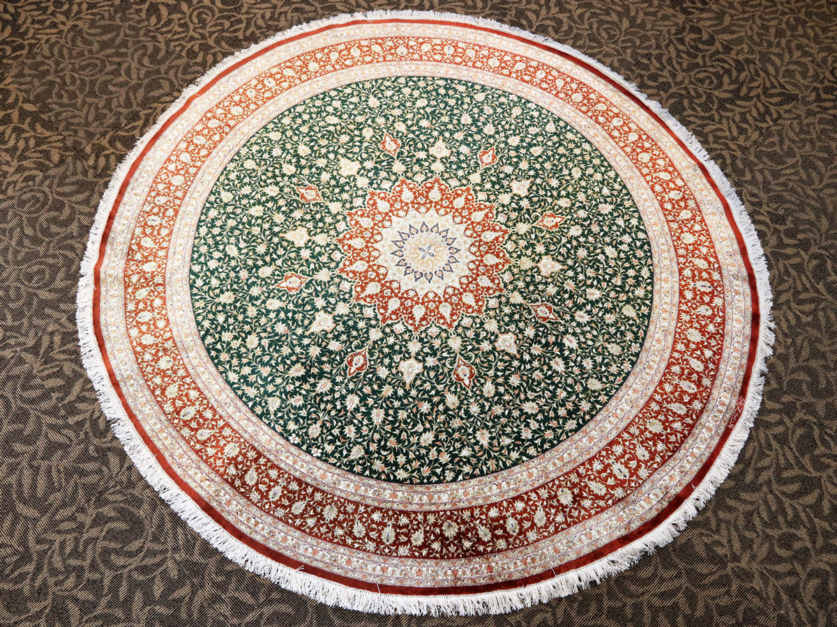 魁 最高級ペルシャ絨毯 本物保証 価格500万円 クム産 工房マーク 手織 81万ノット 大判 な円形 メダリオン 最高級品質 カーペット一般 売買されたオークション情報 Yahooの商品情報をアーカイブ公開 オークファン Aucfan Com