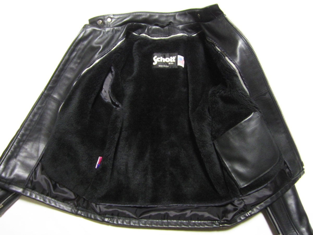 極美品 近年モデル Schott .N.Y.C 641 ショット シングル ライダース 