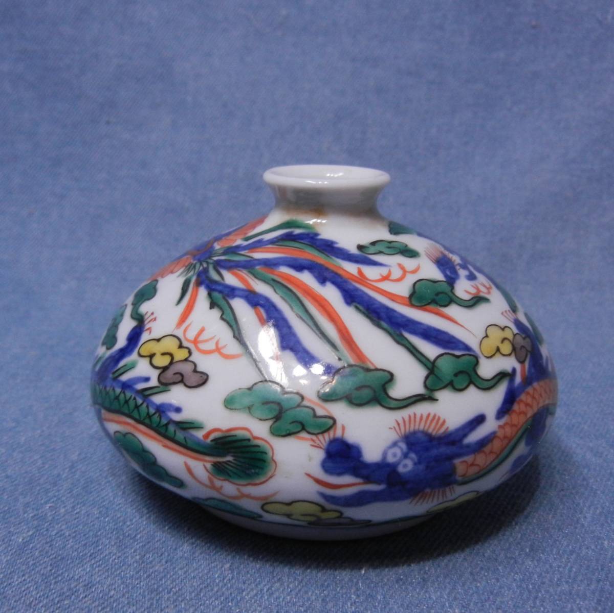 古伊万里 油壺 染付 江戸時代 花入れ 化粧道具 小壺 - 高7.8cm 古美術