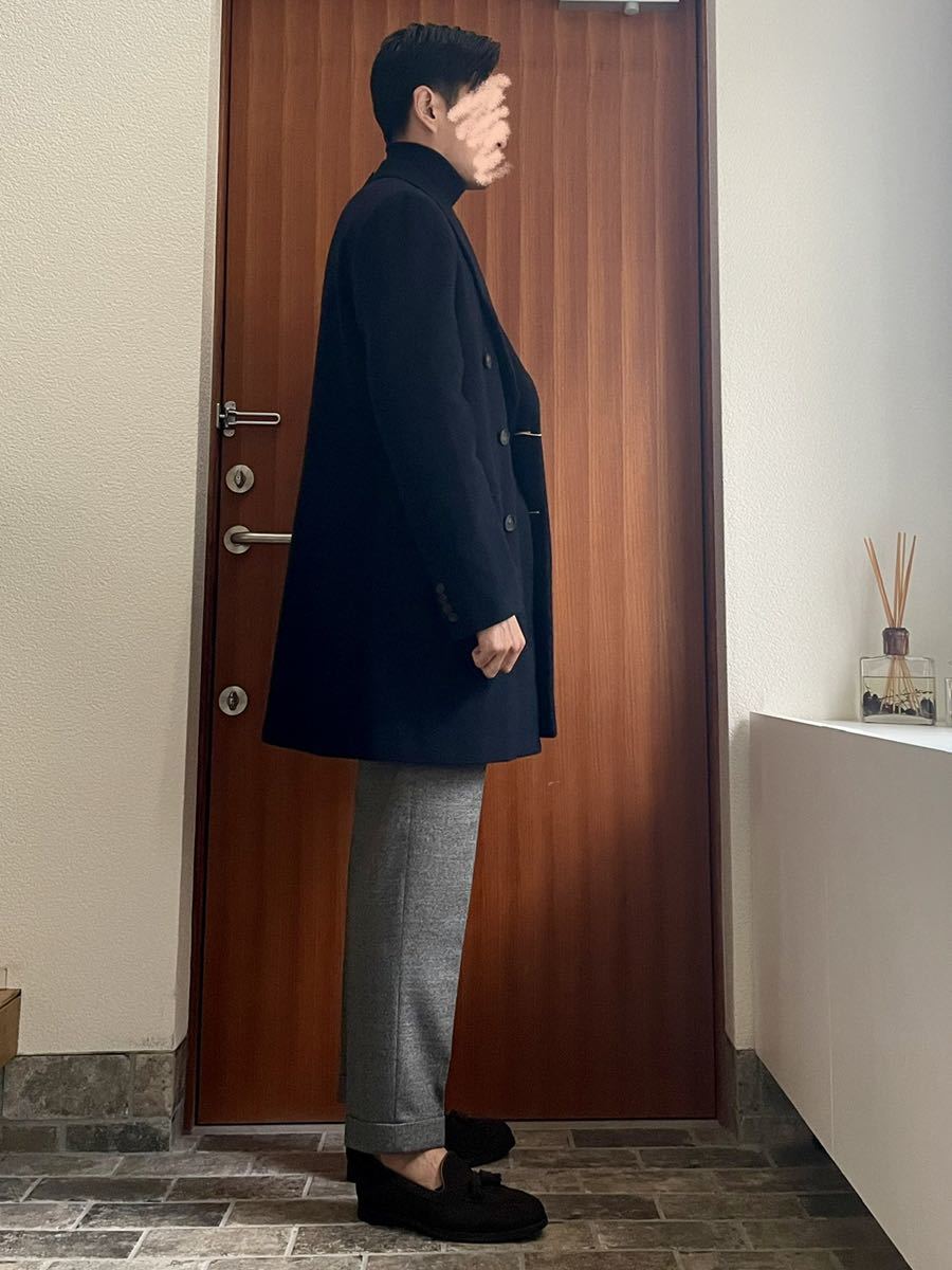HEVO (イーヴォ) ウール混 ダブル ロングコート BRINDISI