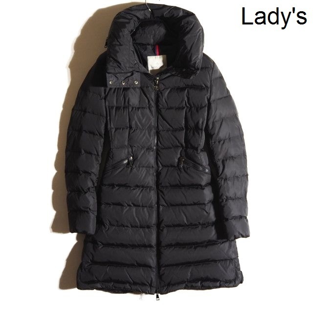 J7342P　▼MONCLER モンクレール▼　FLAMMETTE フラメッテ ハイネック ダウンコート ブラック 1 / フレア ダウンジャケット 黒 秋冬 rb mks