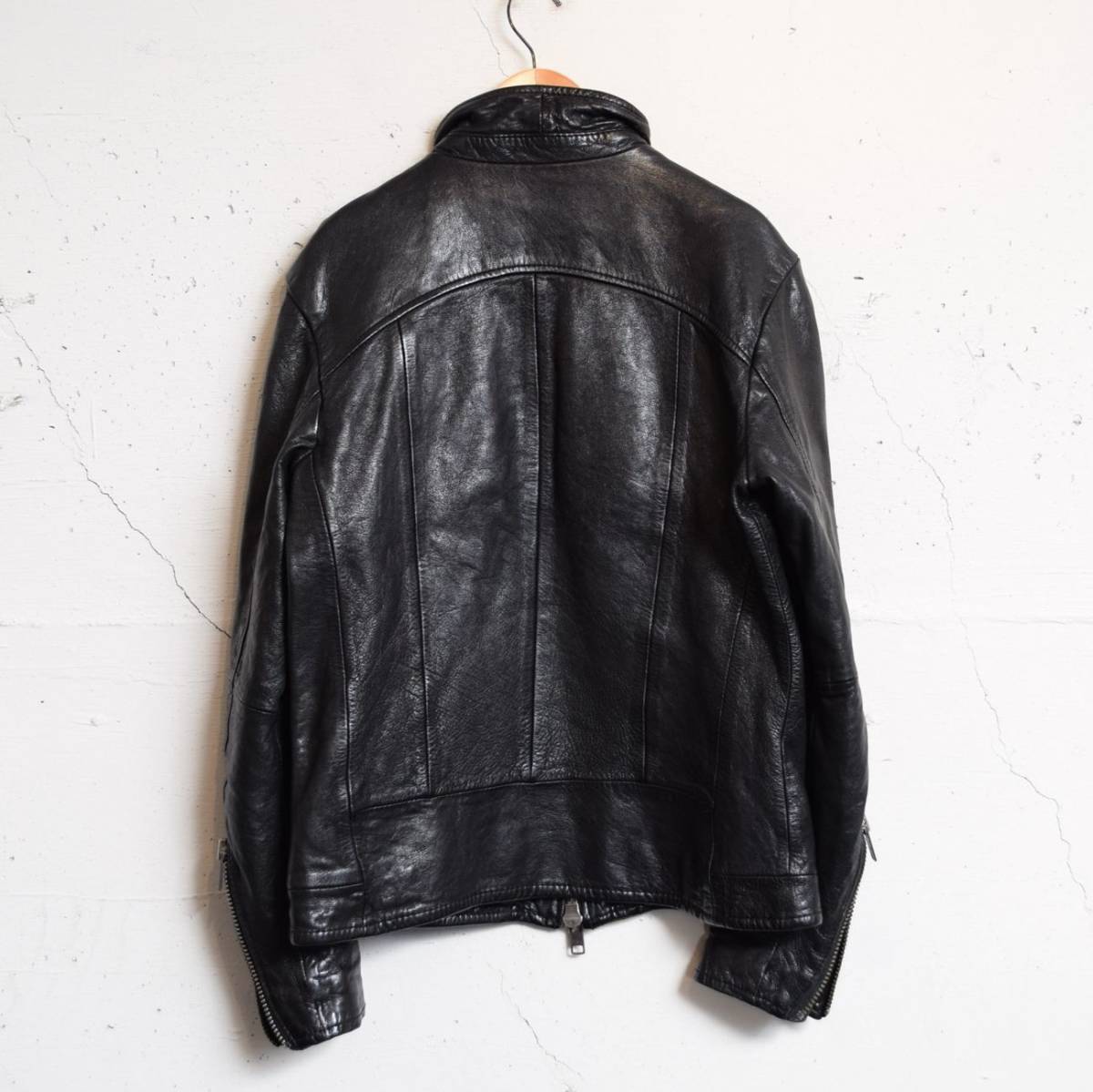 AVIREX ゴートレザー シングル ハの字 ライダース ジャケット size M 