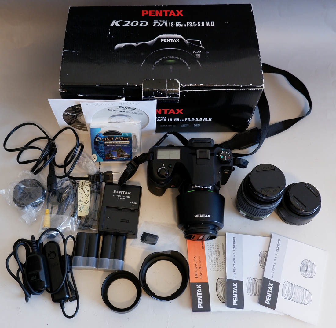 ✨動作品✨ PENTAX K20D 一眼レフ　セット　SR　付属品完品‼️ 25 □PENTAX ペンタックス K20Dレンズ セット 付属品多数 簡単な動作