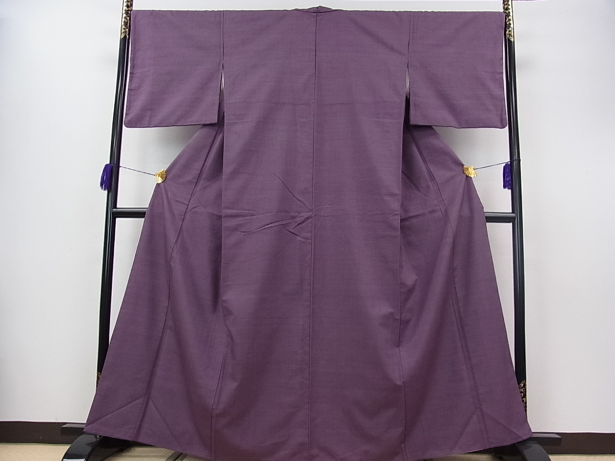 花美人着物□結城紬 色無地 古代紫色 逸品 n921 | 結城紬 色無地 「モーブ