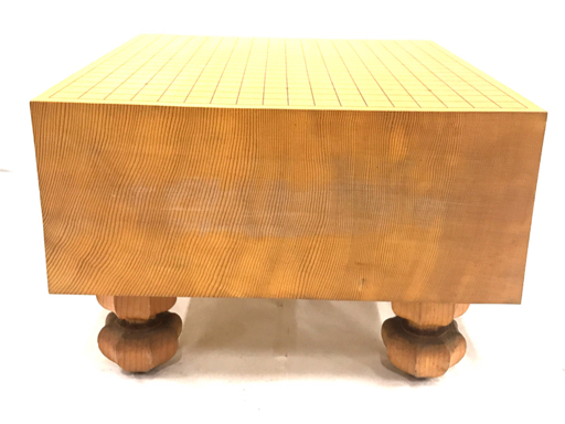 1円 囲碁盤 へそあり 脚付き 柾目 盤厚 約7.2cm 他 碁石