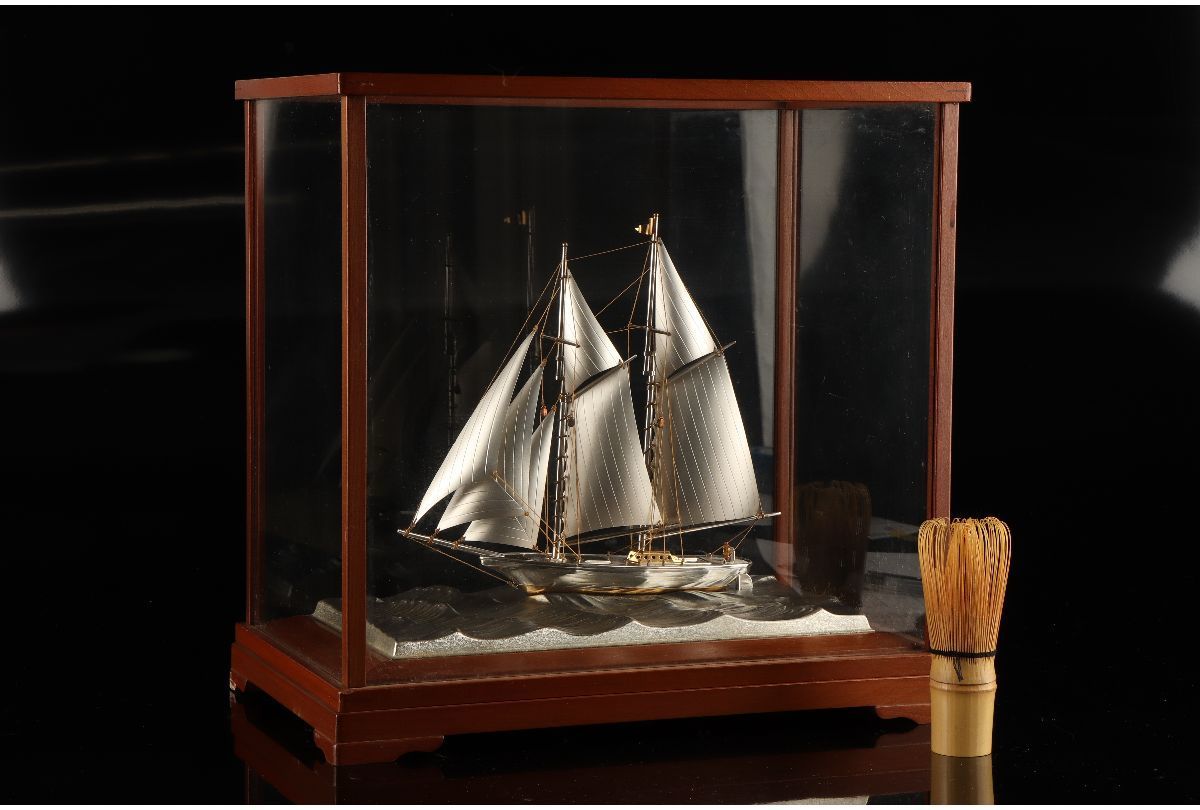 URA]関工芸 (SEKI)/銀製帆船/STERLING 960刻印有/4-1-155(検)骨董/関