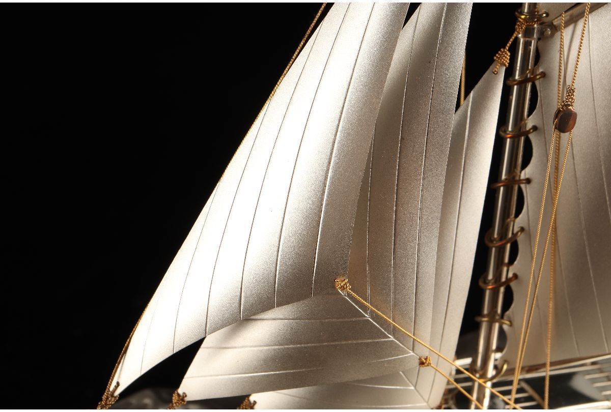 URA]関工芸 (SEKI)/銀製帆船/STERLING 960刻印有/4-1-155(検)骨董/関