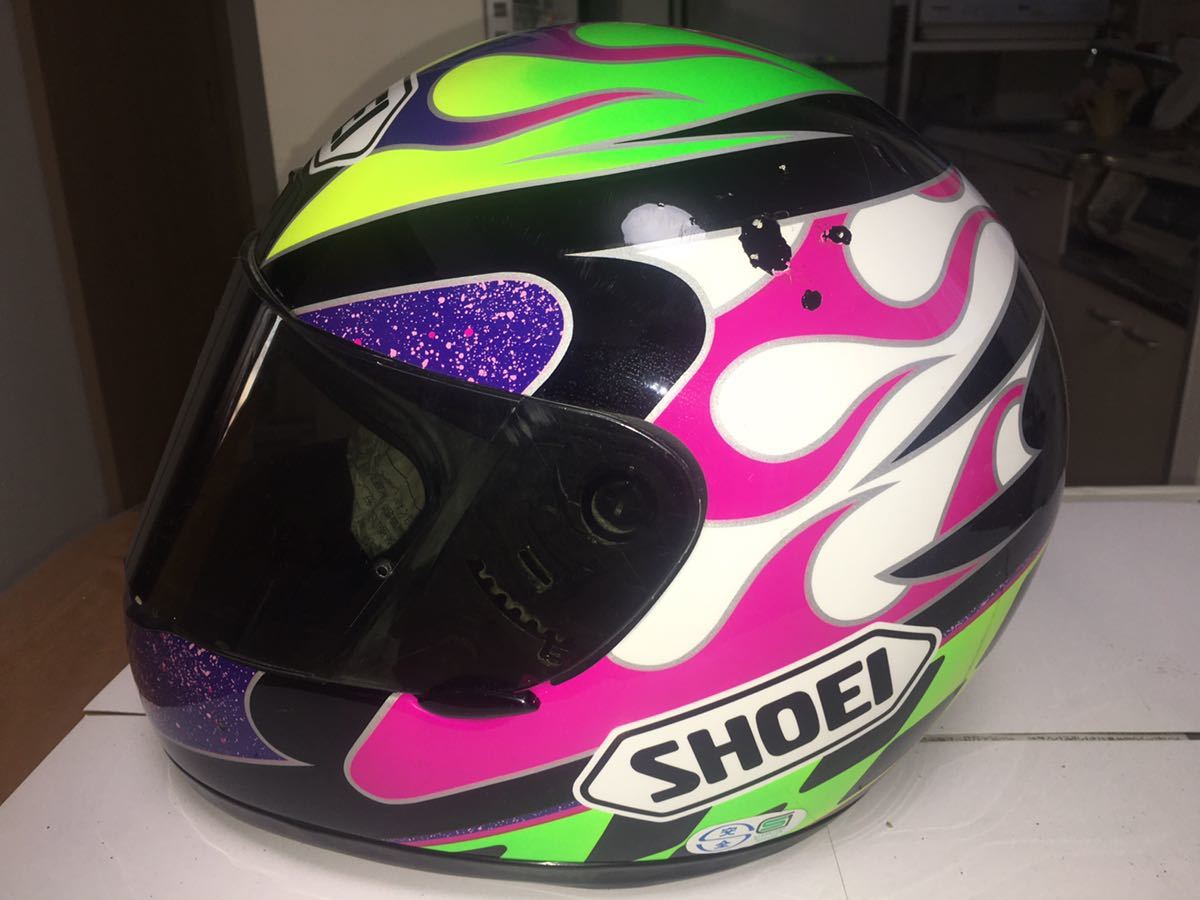 故 WGPライダー若井選手ヘルメット SHOEI X-8 ワカイ XL ショウエイ
