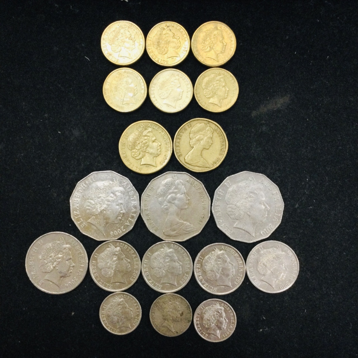 T/外国銭】- オーストラリア 硬貨 2ドル 1ドル 50セント 20セント 10