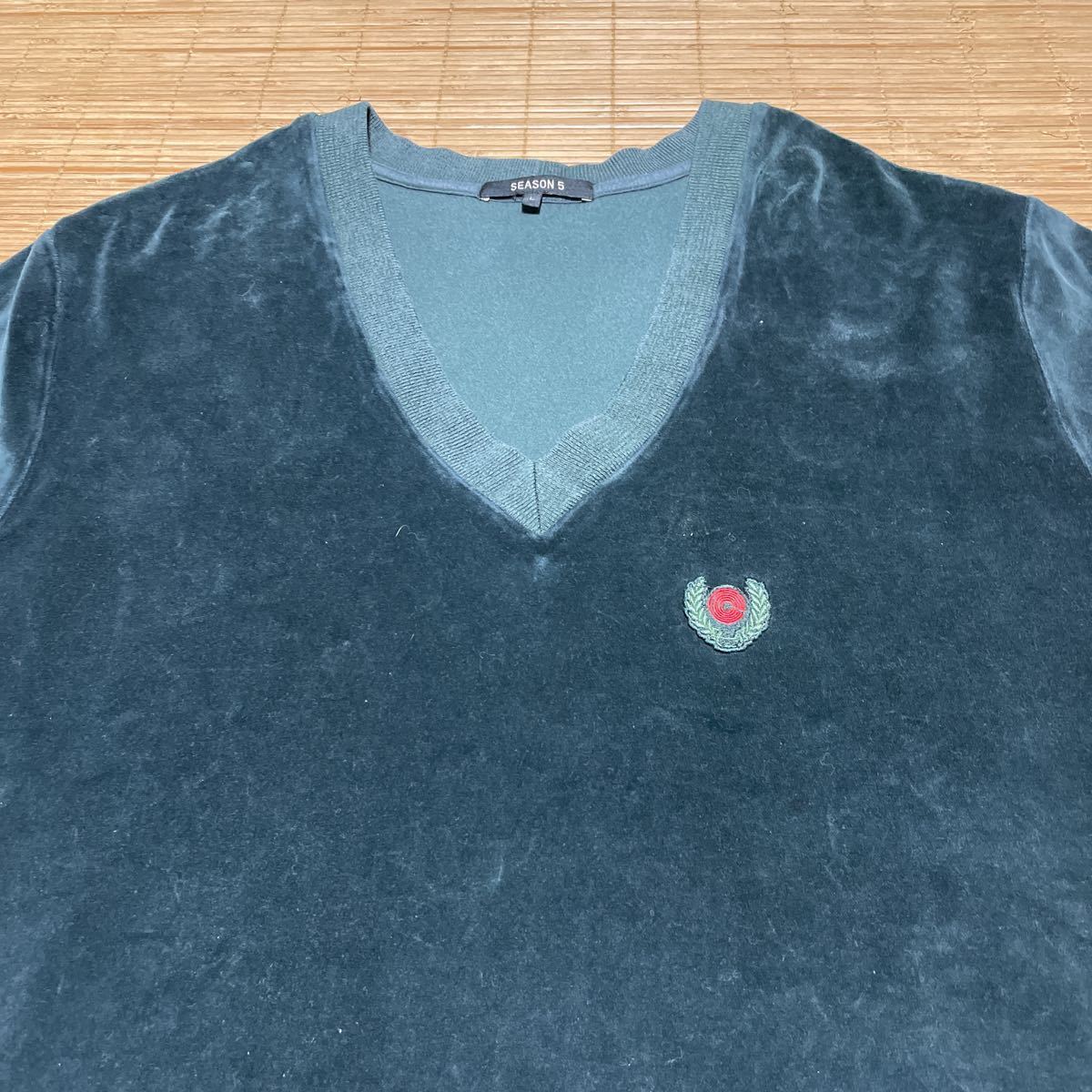 Yeezy Season 5 Velour ベロア ベルベット Vネック スウェット シャツ  