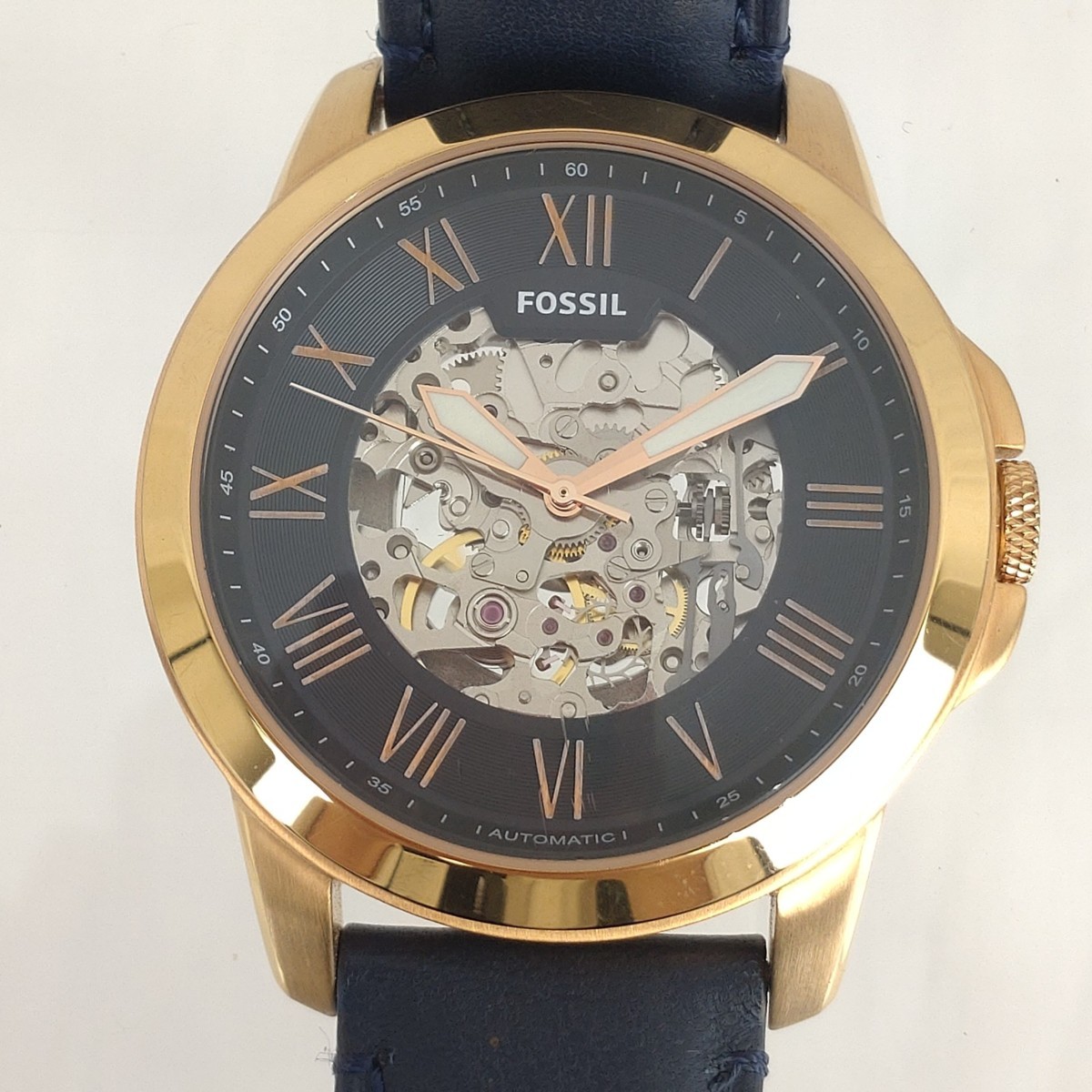 Blue Fossil : - 46mm 腕時計 [フォッシル]FOSSIL 自動巻き Strap 