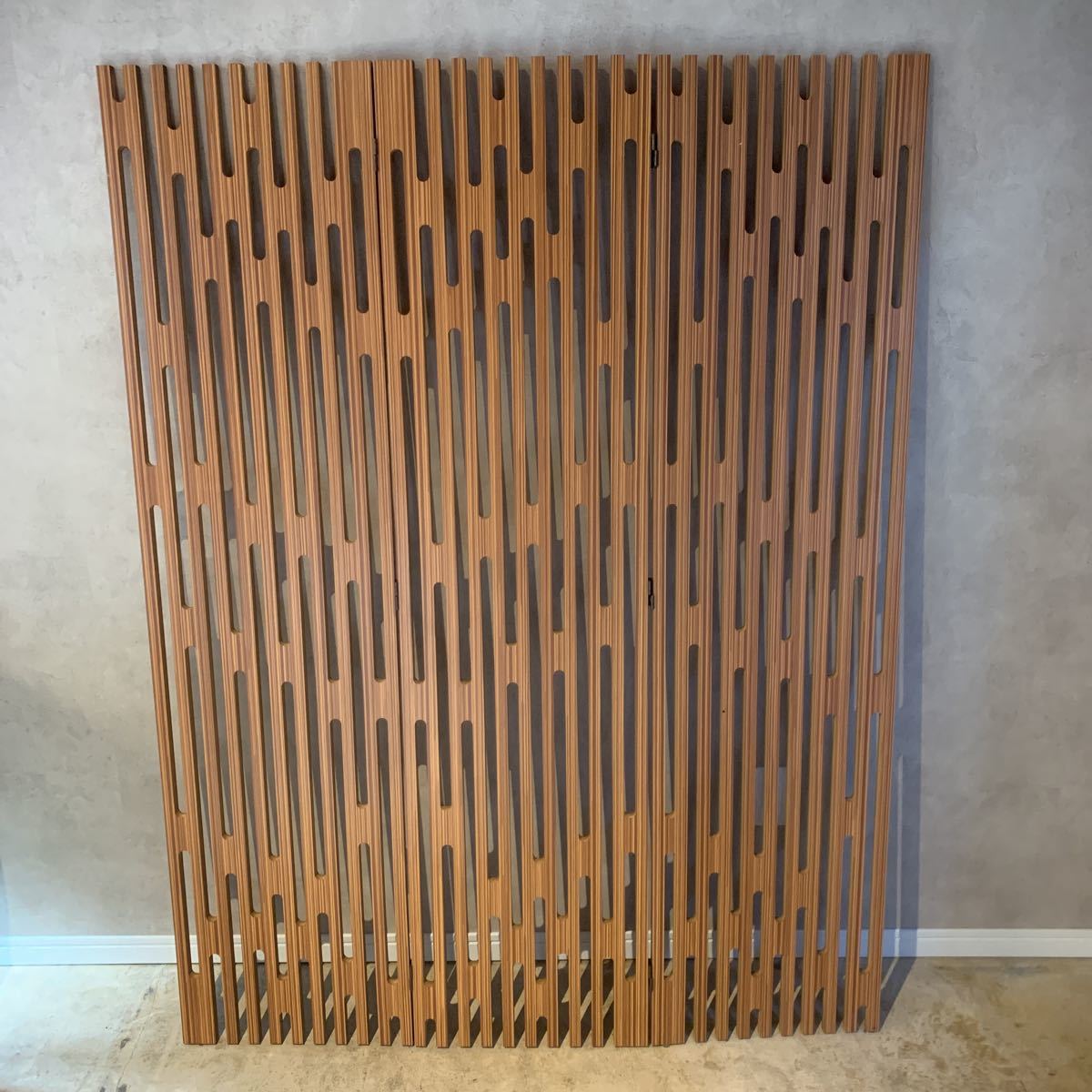 【展示品】【超美品】高級 ミッドセンチュリー 木製 3連 パーテーション 展示品 ミッドセンチュリー パーテーション パーティション 北欧モダン