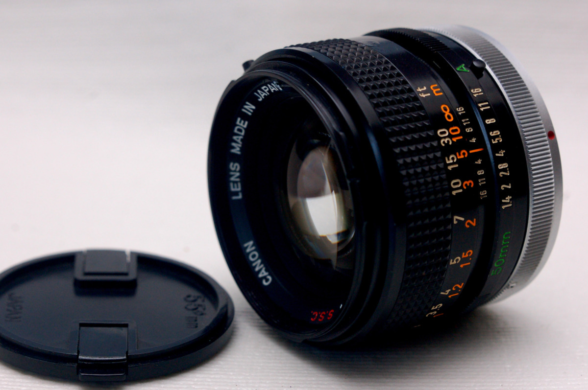 Canon キャノン 純正 FD 50mm 高級単焦点レンズ 1:1.4 S.S.C. 作動品
