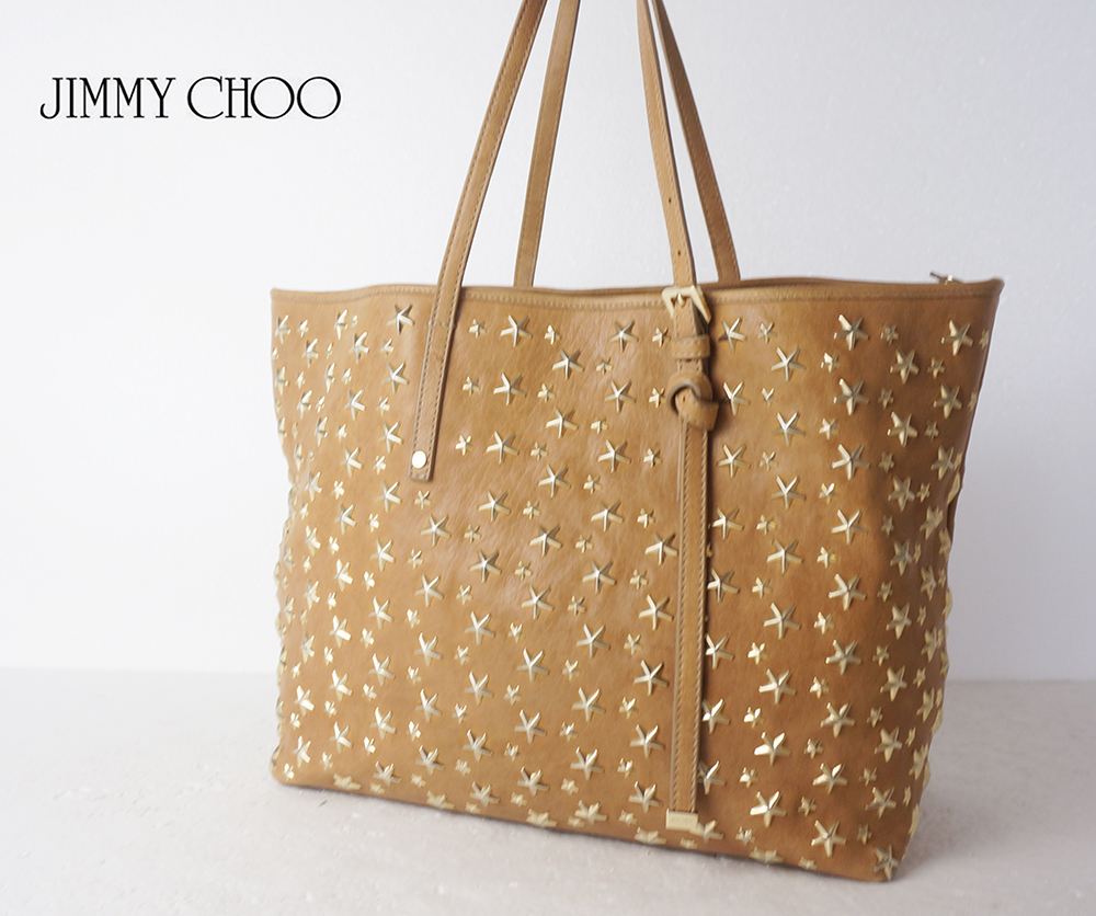【新作登場，人気SALE】 JIMMY CHOO ジミーチュウ レザー スタッズ トート ハンドバッグ ブラウン(その他)｜売買されたオークション情報、yahooの商品情報をアーカイブ公開 - オークファン その他