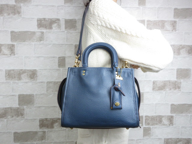 【正規品，高品質】 極 コーチ COACH 2way ハンド バッグ ショルダーバッグ レザー サックスブルー カラー 鞄 bh6299(ハンドバッグ)｜売買されたオークション情報、yahooの商品情報をアーカイブ公開 - オークファン かばん、バッグ