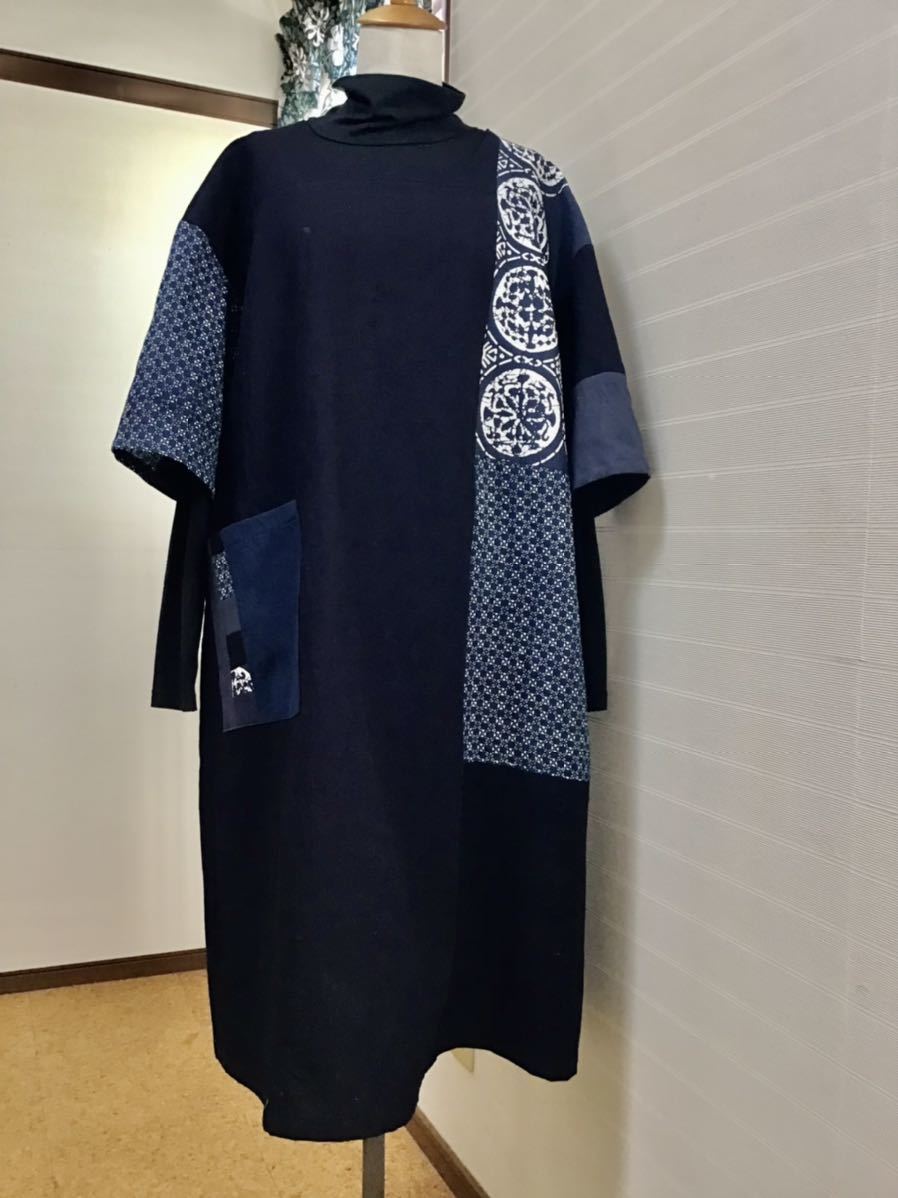 新作入荷，お買い得 着物リメイク　ワンピース　チュニック　木綿　ハンドメイド