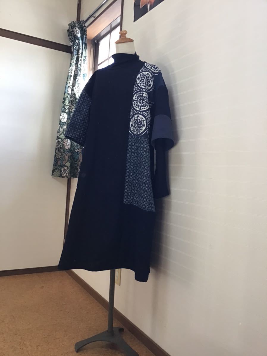 新作入荷，お買い得 着物リメイク　ワンピース　チュニック　木綿　ハンドメイド