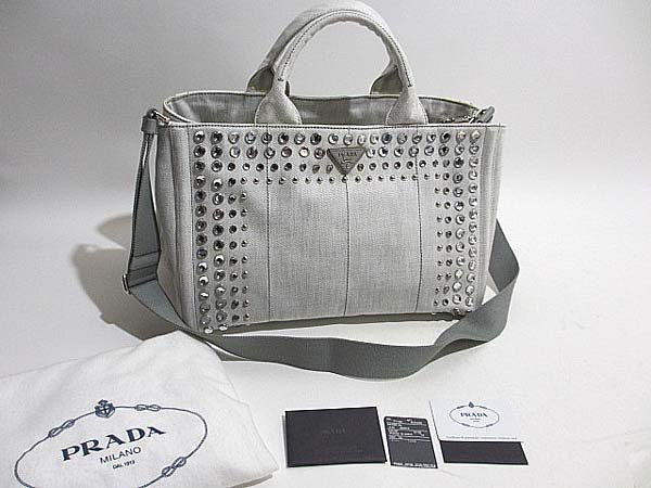 ☆PRADA プラダ カナパ 2WAYバッグ トートバッグ B26420 グレー  